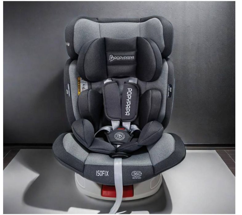 Автокресло Popypapa Isofix от 0 до 12 лет 4х позиции и 360 градус пово