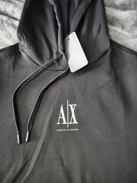 Armani Exchange hanorac unisex negru cu logo brodat mărimea S nou