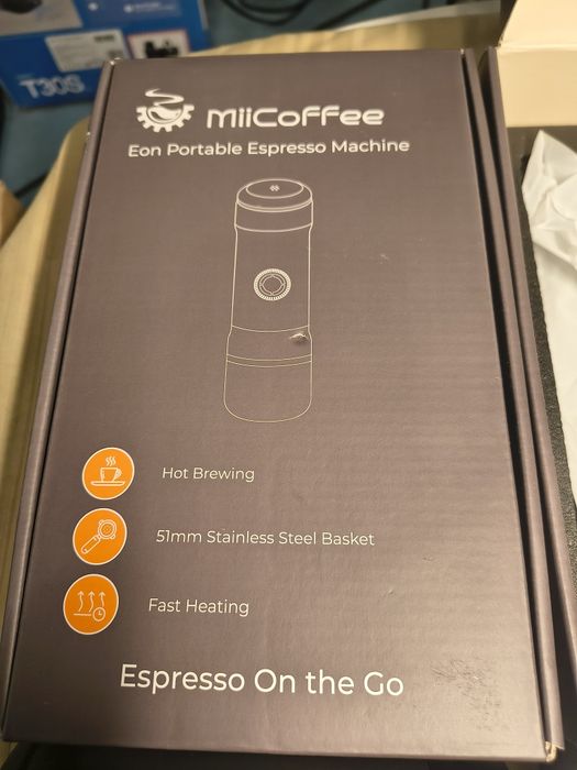MiiCoffee Eon Преносима еспресо машина, кафемашина за пътуване със самозагряване и USB-C