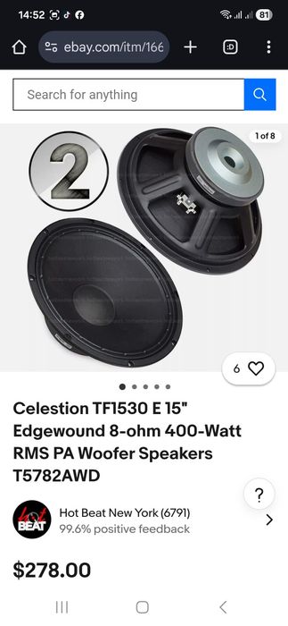 Difuzoare boxe celestion 15 inch