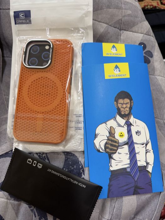 Чехлы+стекло 2шт iphone 15 pro