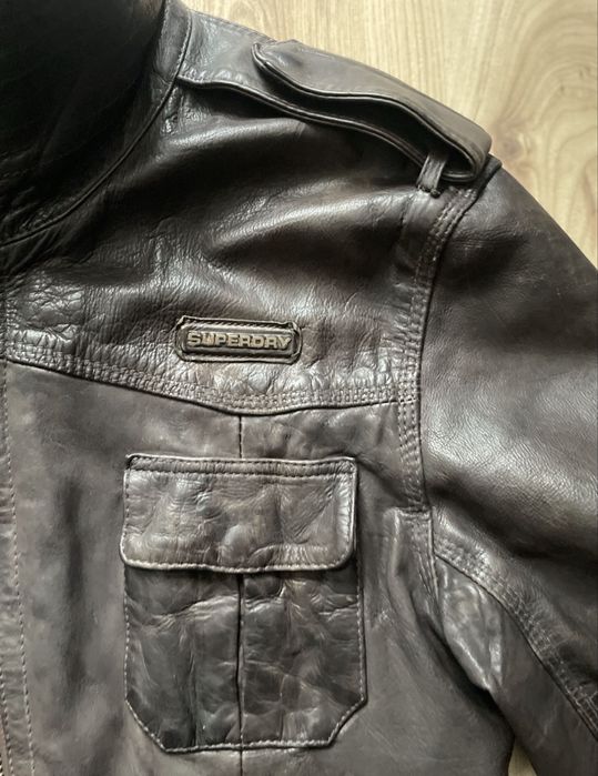 SUPERDRY RYAN Lth jacket/мъжко кожено(естествена) яке М/L