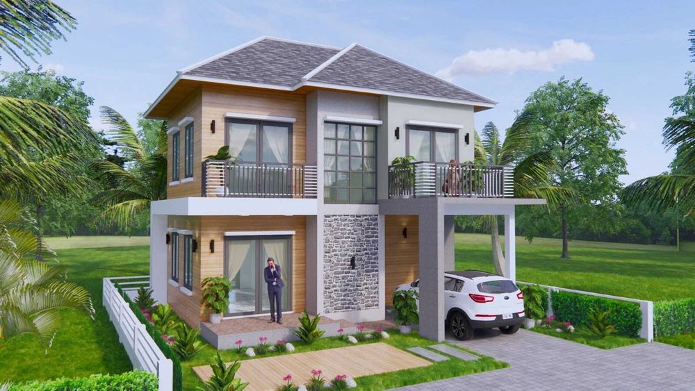 НА ИЗПЛАЩАНЕ - Двуетажна сглобяема къща с 3 спални, 102 кв. м