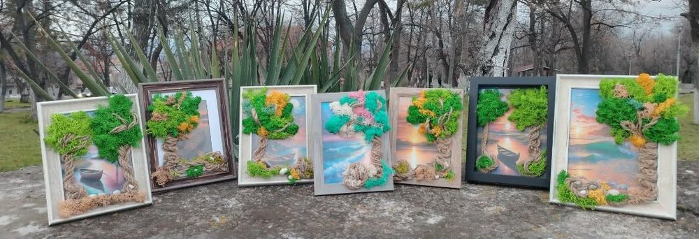 Скандинавски мъх, картини, украси