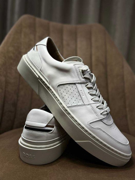 BOSS мужские кожаные кроссовки Италия РАЗМЕР 44