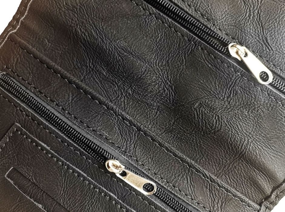 ПРОМОЦИЯ   Калъф за тютюн, Кожен, Закопчаване тик-так, Черен, 16 х 9