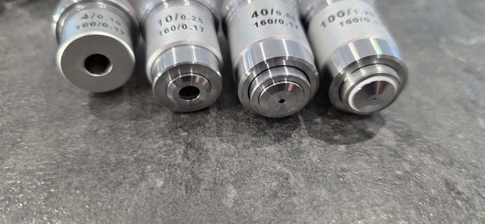 Obiectiv microscop acromat Bresser DIN - 4x , 10x , 40x , 100x