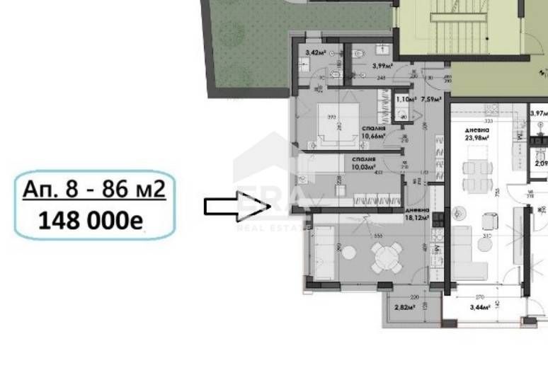 Тристаен апартамент в новострояща се сграда в жк Изгрев град Варна