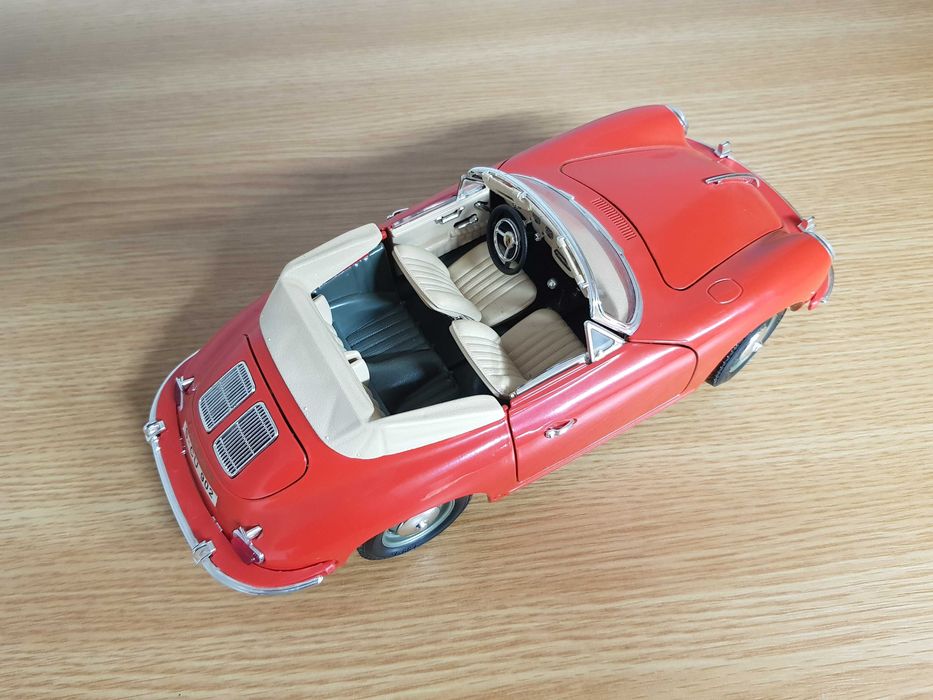 Macheta Porsche 356 B 1961 cabriolet, scara 1/18, Burago