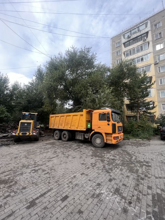 вывоз мусор снос домов погрузчик трактор самосвалы шахманы хово