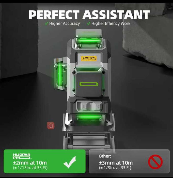 ПРОФЕСИОНАЛЕН 4D Лазерен Нивелир Huepar ZK04CG – 16 Линии