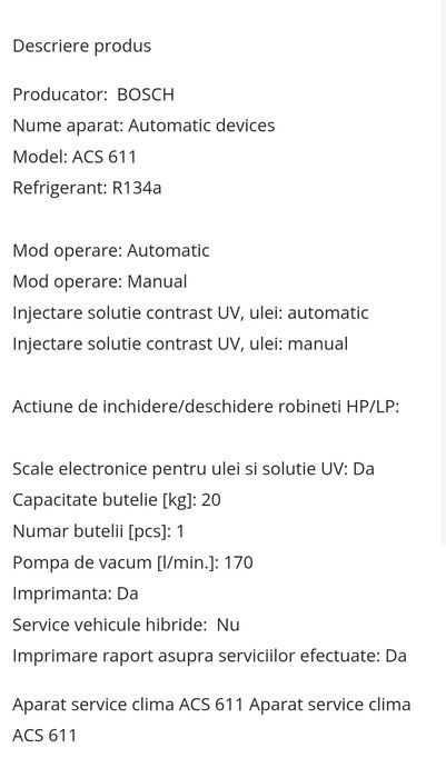 Aparat incarcare clima Bosch ACS611