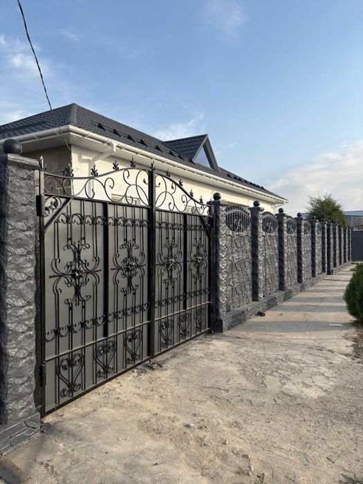 Покраска ворота и еврозабора