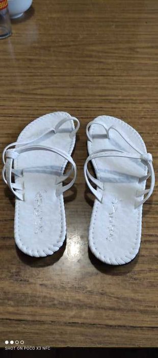 Нови бели чехли №38 ,ортеза за коляно