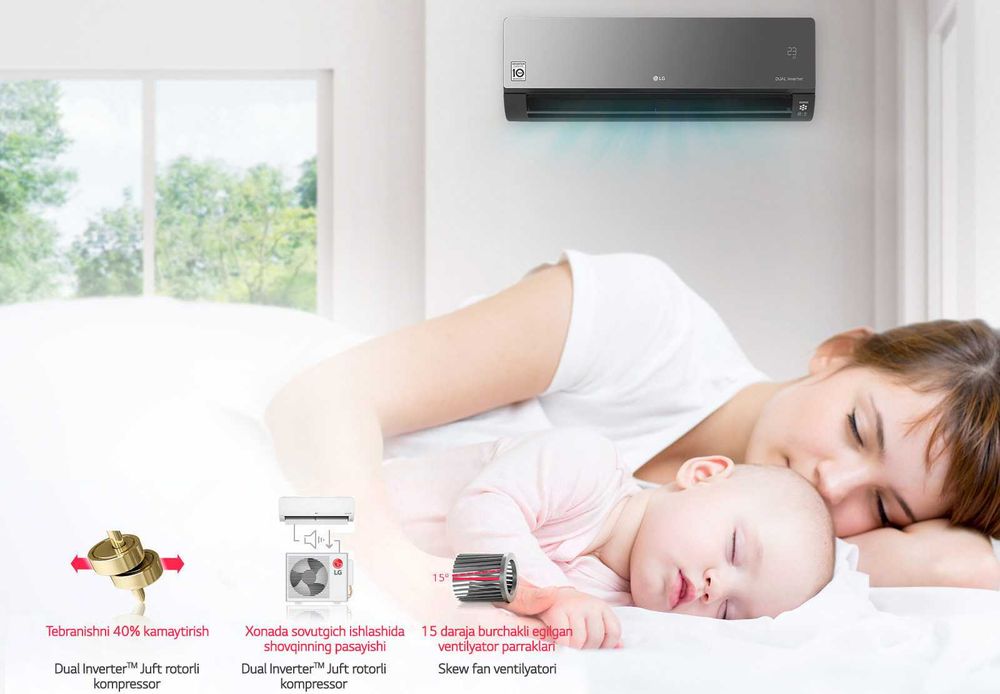 LG ARTCOOL Mirror, Dual Inverter konditsioneri ekologik toza R32 ThinQ