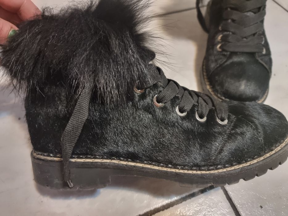 Oscar  дамски боти естествен косъм номер 40