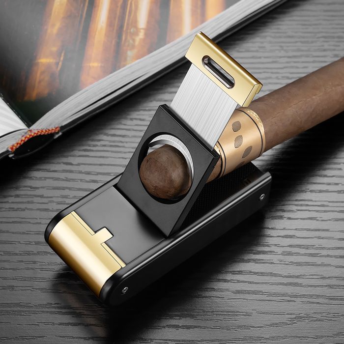 COHIBA запалка за пури – 2 Jet пламъка, вградена резачка и пънч