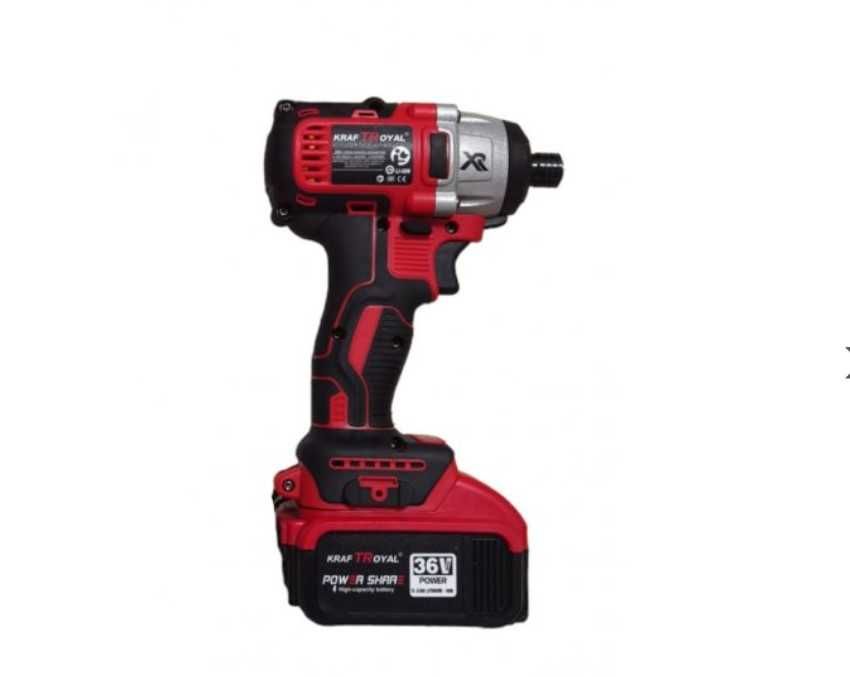 Ударен Акумулаторен Гайковерт - Импакт KRAFTROYAL 36V 8,0AH червен