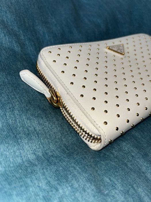 Portofel damă alb PRADA din piele