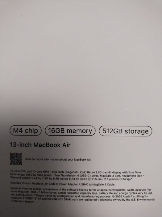 Macbook air 13 m4 16/512