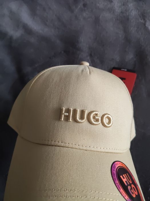 Hugo Jude șapcă unisex bej cu logo brodat marime OS noua originala