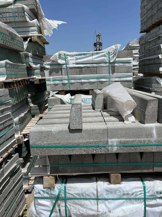 Градински бордюр 8/16/50см, цвят сив