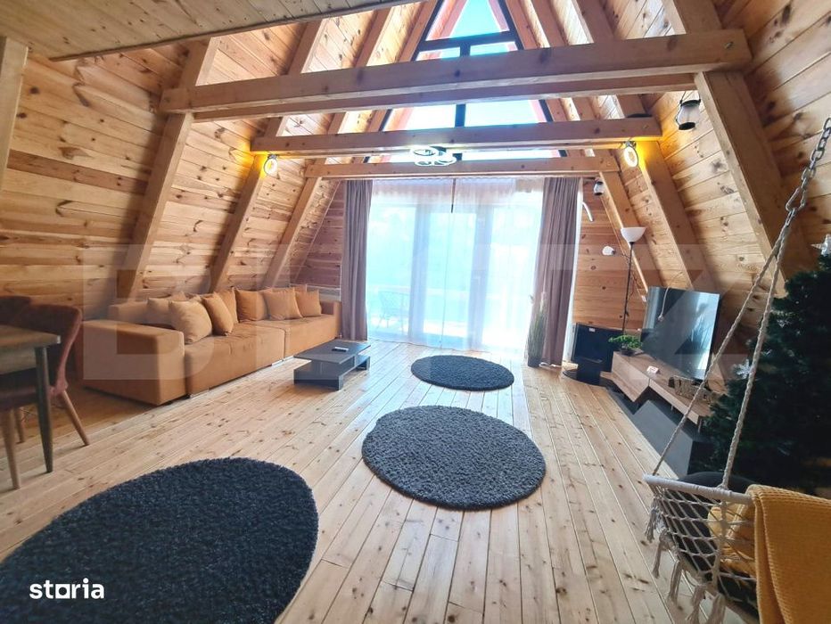Oportunitate de investitie – 3 Cabane A-Frame la cheie in Moieciu