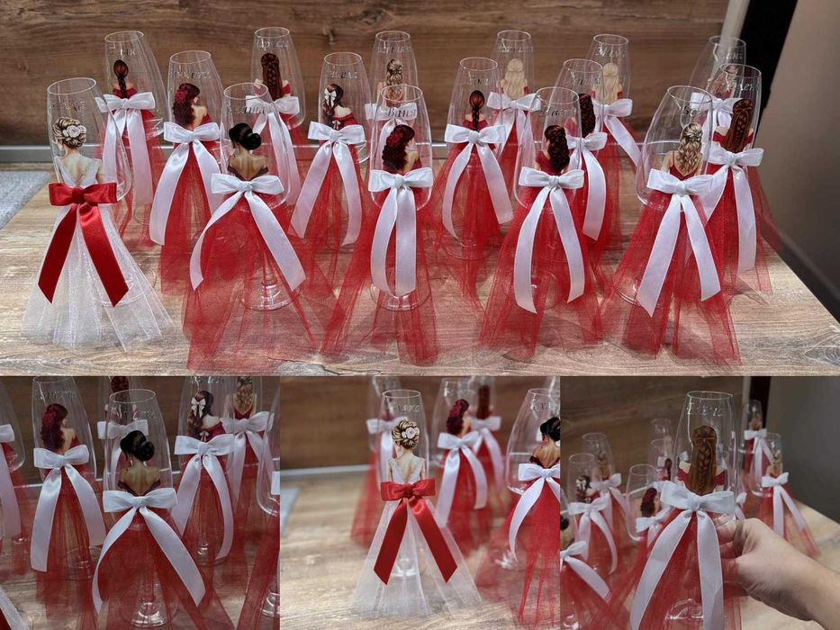 Персонализирани чаши и шампанско за моминско парти, сватба, бал