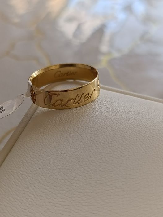 Золотое кольцо Cartier Евро модель проба 585 вес 3,76 гр размер 19,5