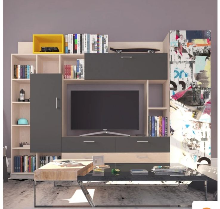 Mobila living/ tineret cu dulap, biblioteca