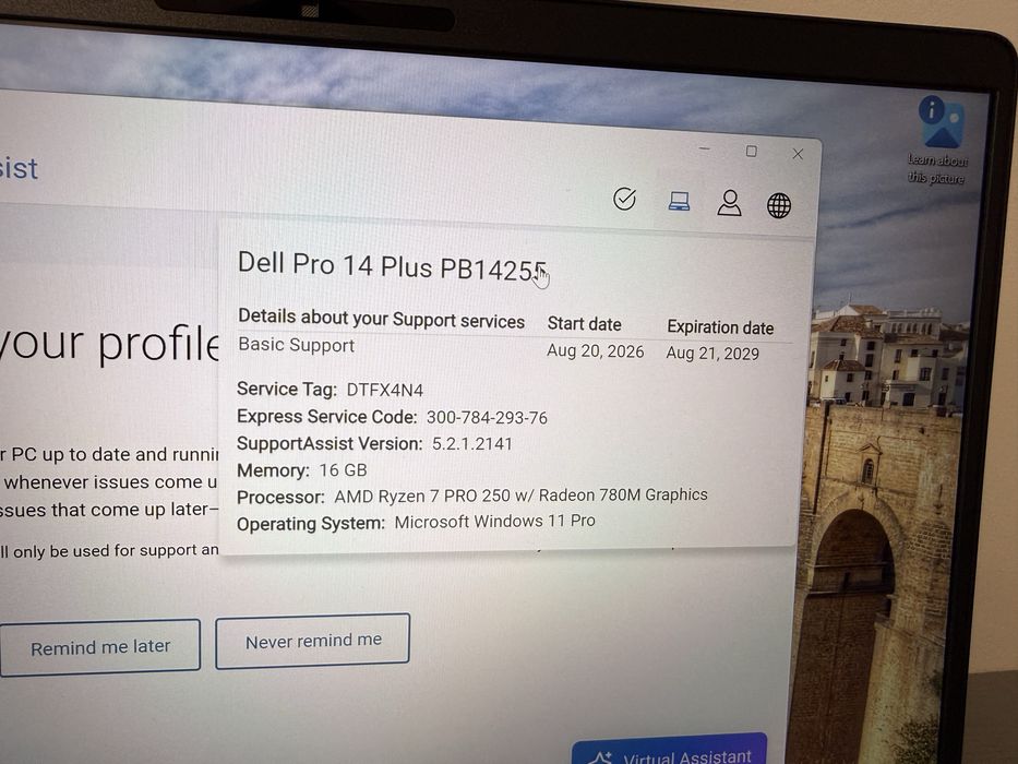 Dell Pro 14 Plus Nou Garantie Ryzen 7 Pro 250 Radeon 780M 16GB RAM