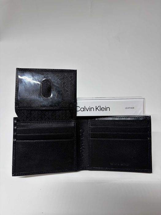 Portofel Calvin Klein din piele naturală, negru, cu cutie