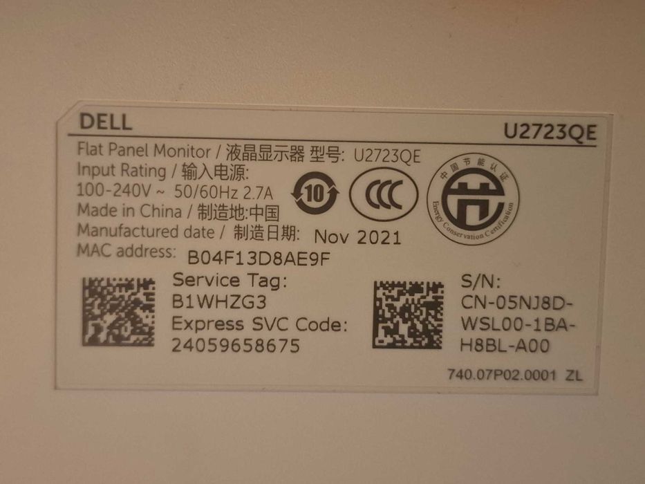 Monitor LED 4K Dell U2723QE