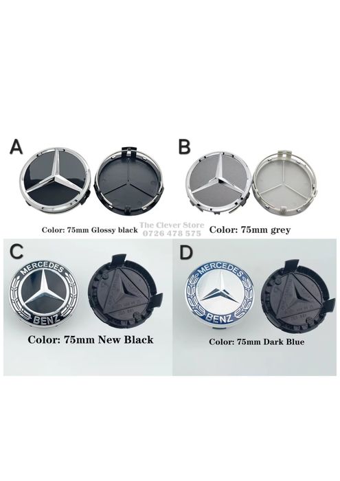 Set 4 Capace jante Mercedes - Benz 75mm Capace Jante Aliaj