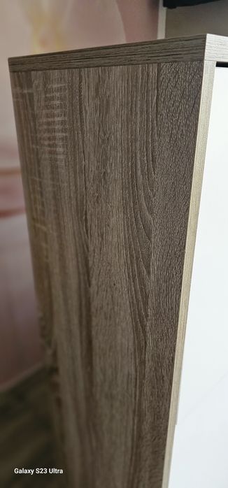 Шкаф за обувки  /Сонома тъмна /Бяло гладко
двуредов механизъм, 67/28/123 см