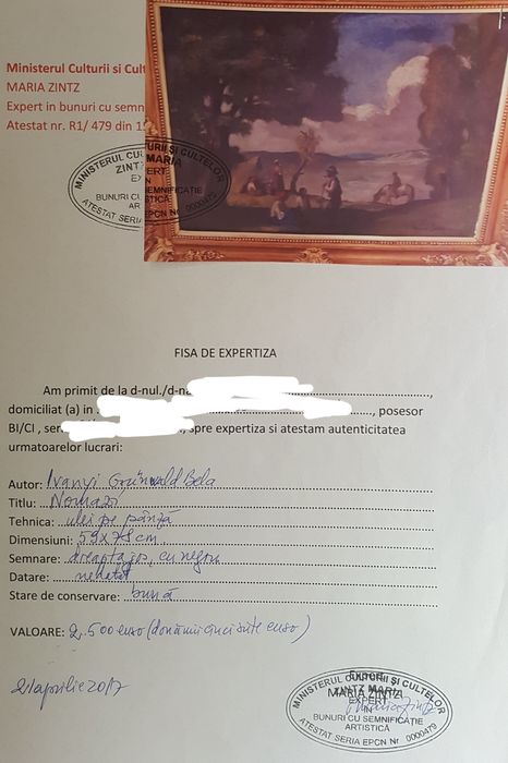 Tablou ulei pe panza semnat Ivànyi Grünwald Bèla.