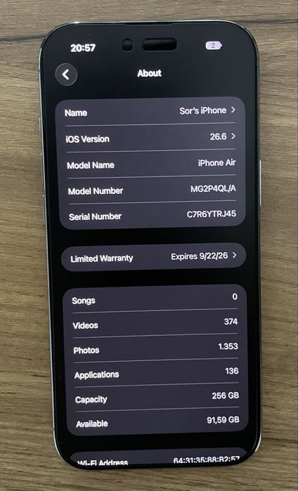 Iphone Air 256 GB Sky Blue