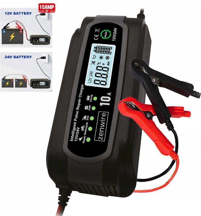 Многофункционално зарядно устройство за акумулатори 10A - 12V/24V