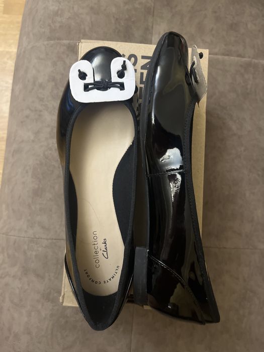 Черные школьные лодочка туфли Clarks