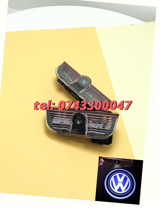 Set Lampi Portiera Logo Vw 3D 2 Bucati Canbus led portiere
