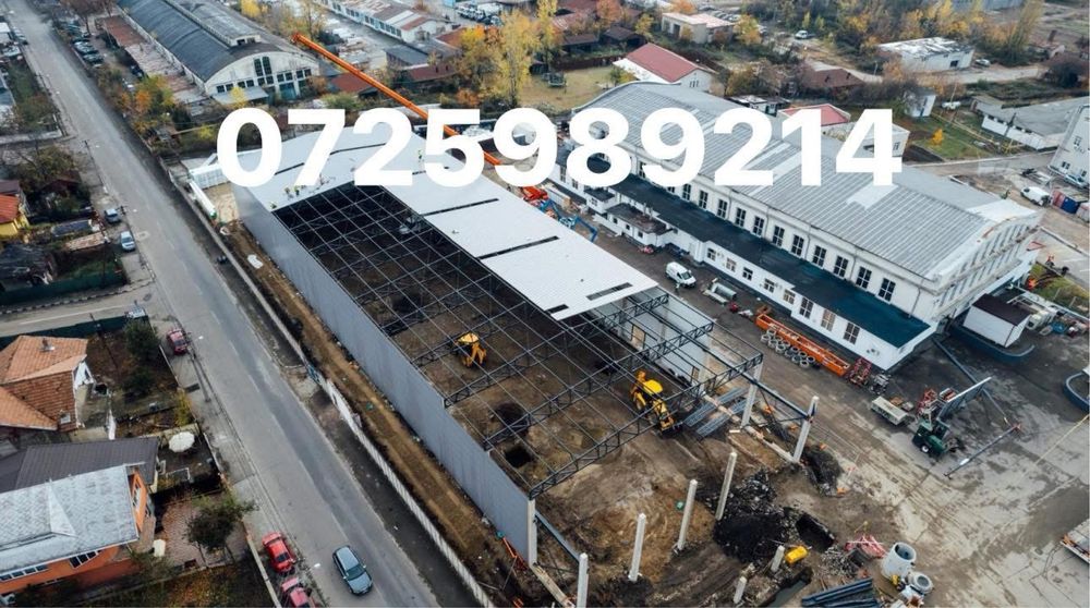 Hala metalica pe ziduri de beton