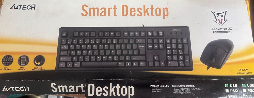 Клавиатура с  мишка черни