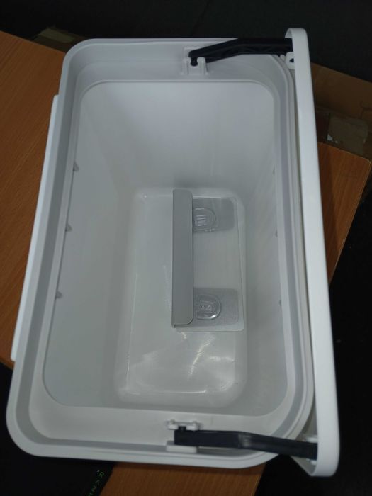 Cos de Gunoi 7L, cu Capac Glisant, Montare Perete, Alb