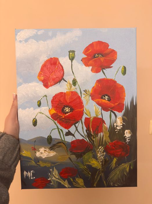 Картина макове с масло, 30/40