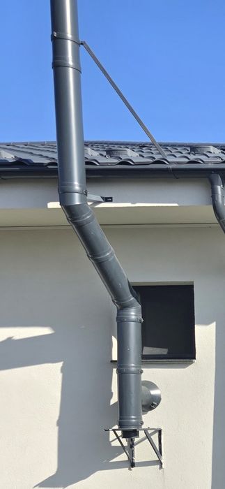 Cos fum centrala peleti, lemne - diametru 130 - izolat vata - culoare  antracit Kamerhorn D130