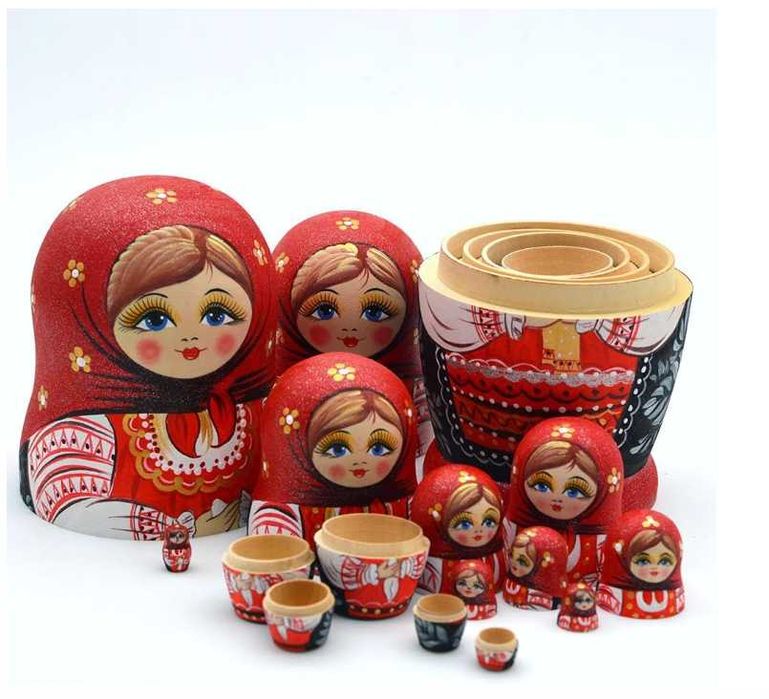 Set papsui Matrioska 7bucati Amazon Germania Handmade SIGILAT 19cm