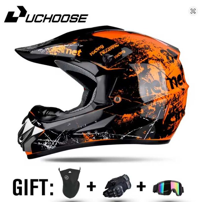 NOU! Casca moto, trotineta, cu ochelari, manusi, marimea L si S