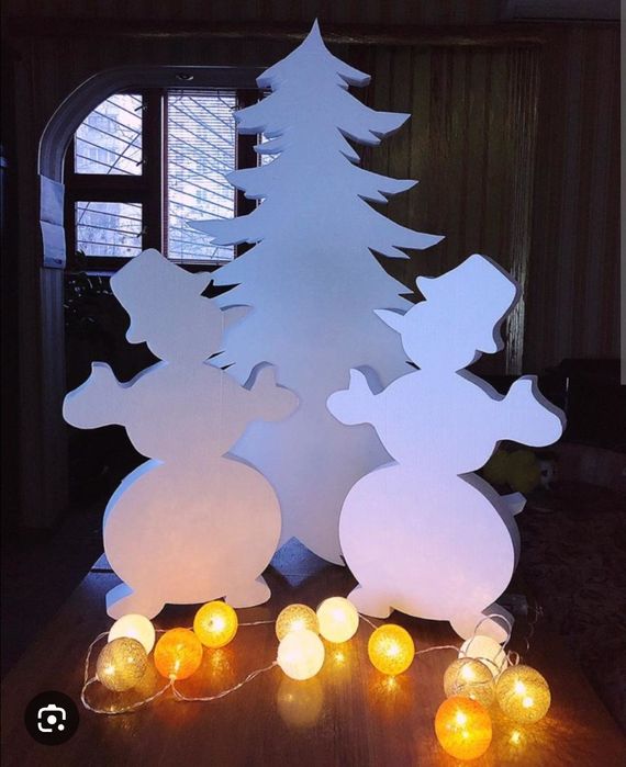 Декор на новый год под заказ.  Елка, Олень, Мики Маус