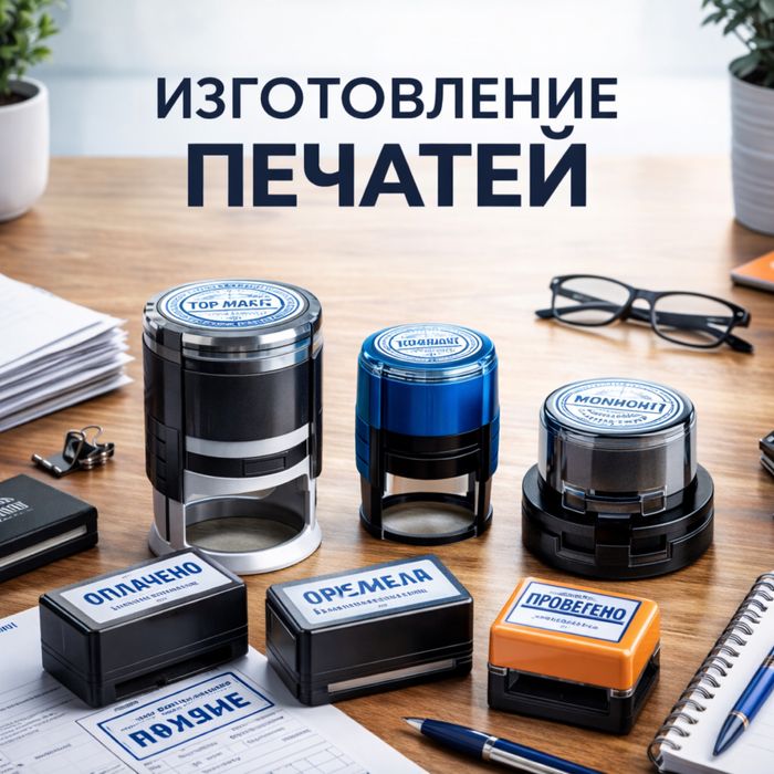 Датеры/Сделать печать для ИП/ТОО. Изготовить печать/Уничтожить печать