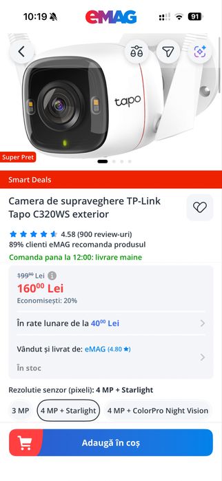 Camere Tapo 320WS noi sigilate